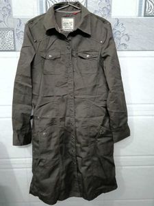 Women's Stylish Brown Denim Shirt Dress