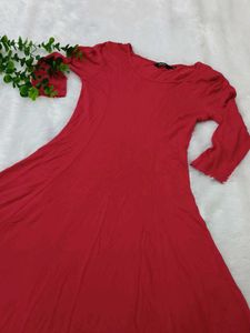 Vibrant Red Flowy Dress