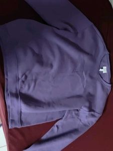 Purple H&amp;M Relaxed Fit Crew Neck Sweatshirt
