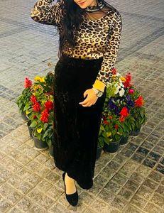 Animal Print Top &amp; Skirt Set