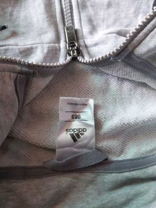 Grey Adidas Zip-Up Hoodie