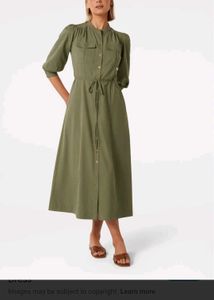 Unused Olive Color Denim Stretchable Midi