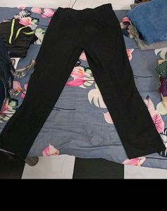 Black straight fit trousers