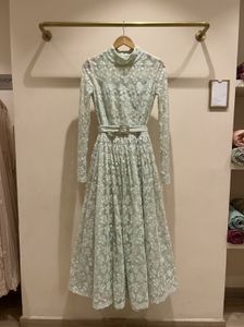 Elegant Lace High Neck Gown