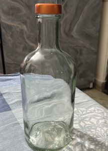 Clear Glass Bottle with Orange Cap(4 bottles)