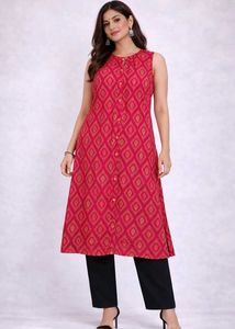 new Sleeveless Printed Kurta