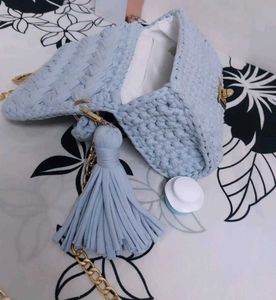 Crochet Handbag with Tassel &amp; Chain
