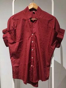 Stylish Maroon Button-Up Shirt
