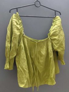 Lime Green Puff Sleeve Top