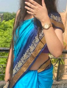 Blue Silk Saree Without Blouse
