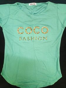 Teal Color Flared Sleeves Top