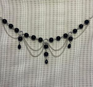Black beaded Gothic Necklace