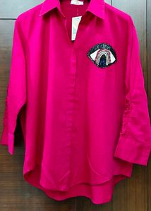 Vibrant Pink Co-ord Set with Eye Embellishment