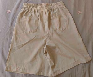 Beige Wide Leg Culottes