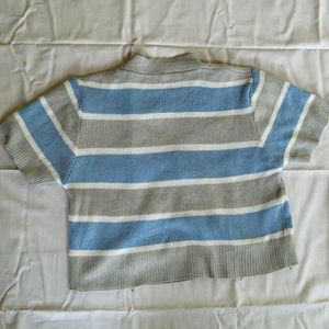 Striped Cropped Cardigan