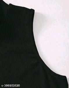 Sleek Black Sleeveless Mock Neck Top