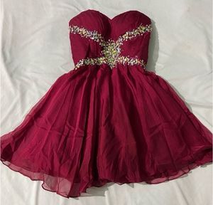 Red Cocktail Party Embellish Elegant Vintage Dress