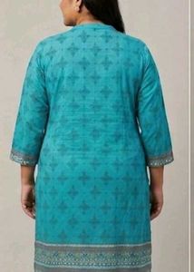 Cyan Printed Daily wear Kurta