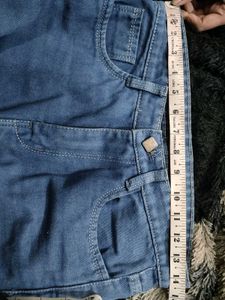 Blue Straight Leg Denim Jeans