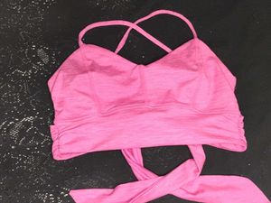Pink Wrap Front Crop Top / Bra