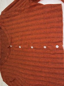 Ribbed Knit Button-Up Cardigan
