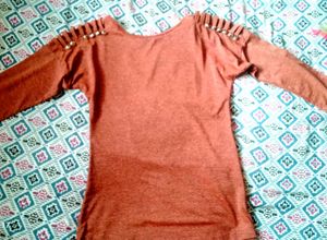 Burnt Orange Embellished Top
