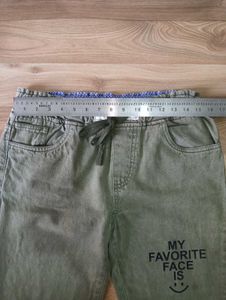 Funky Olive Green Graphic Jeans