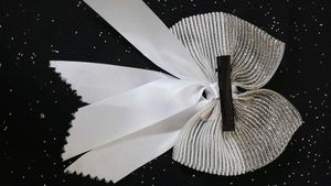 Elegant Silver &amp; White Bow