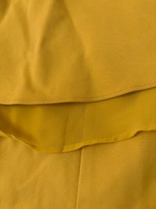 Mustard Yellow Off-Shoulder Ruffle Dress
