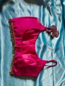 pink blouse with lace padded