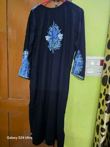 Beautiful Navy Blue Embroidered Kurta
