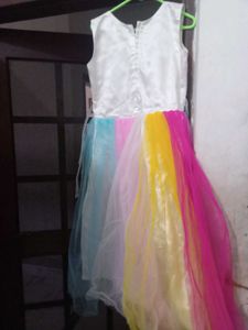 Girls Unicorn Rainbow Dress