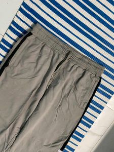 Men's Grey Track Pants with Black Stripes
