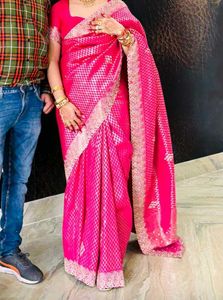 Vibrant Pink Silk Saree