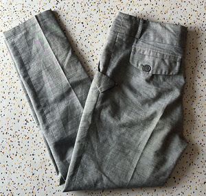Gray Pleated Casual Pants-length-37