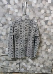 Cozy Geometric Pattern Button-Up Cardigan