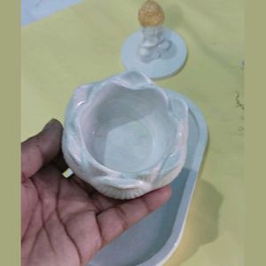 Zen Buddha &amp; Lotus Bowl Decor Set
