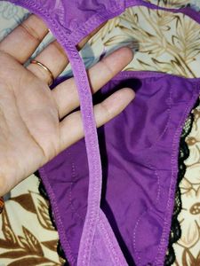 Purple Lace Thong