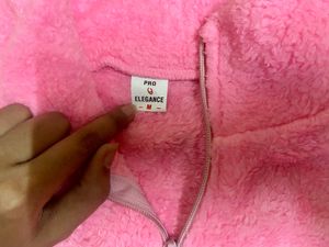 Pink Fuzzy Cropped Pullover