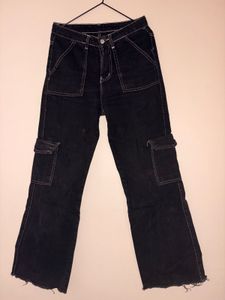 Black Cargo Jeans