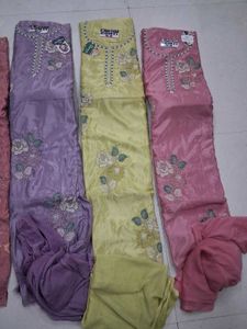Embroidered Silk Kurta Sets - Multiple Colors