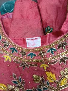 Pink Embroidered Ethnic Gown