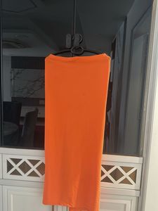 Orange Draped Beach Skirt &amp; Top