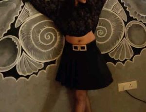 floral Top and matching black skirt combo