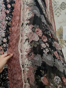 Floral Print pakistani Kurta Set with Dupatta