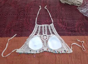 'Boho Crochet Beach Set With Cape' - New