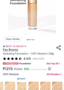 Kay Beauty Hydrating Foundation- 130 Y medium