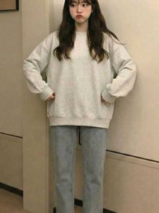 H&M Relaxed Fit Grey Unisex Sweatshirt