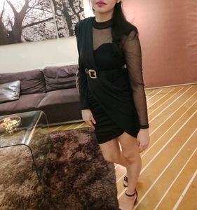 Very Elegant Black Drape Party Dress