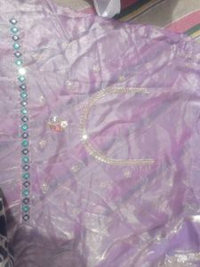 levender lehenga with contrast blouse or duppta